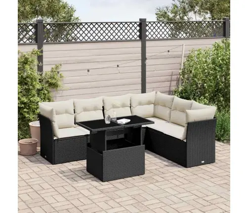 7-Osaline Aiadiivani Komplekt Patjadega, Must, Polürotang