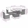 7-Daļīgs Dārza Dīvāna Komplekts Ar Matračiem, Melna Pe Vidaxl