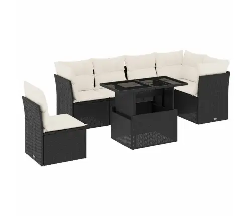 7-Osaline Aiadiivani Komplekt Patjadega, Must, Polürotang