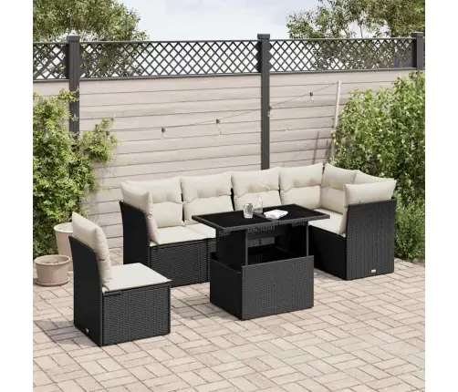 7-Osaline Aiadiivani Komplekt Patjadega, Must, Polürotang