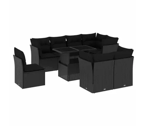 9-Osaline Aiadiivani Komplekt Patjadega, Must, Polürotang