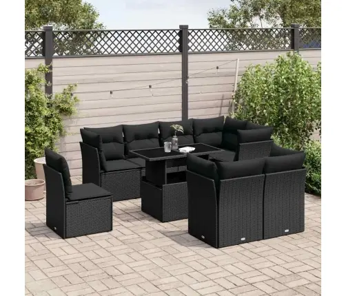 9-Osaline Aiadiivani Komplekt Patjadega, Must, Polürotang