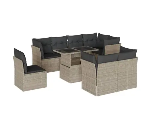 9-Osaline Aiadiivani Komplekt Patjadega, Helehall, Polürotang