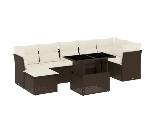 8-Osaline Aiadiivani Komplekt Patjadega, Pruun, Polürotang