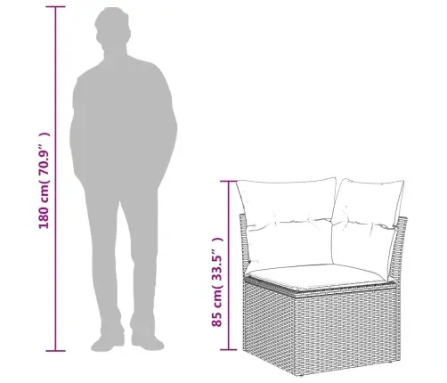 9-Osaline Aiadiivani Komplekt Patjadega, Hall, Polürotang