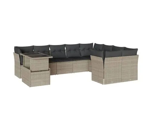 10-Osaline Aiadiivani Komplekt Patjadega, Helehall, Polürotang