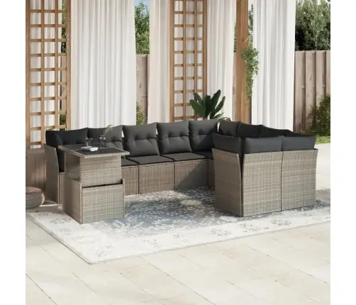 10-Osaline Aiadiivani Komplekt Patjadega, Helehall, Polürotang