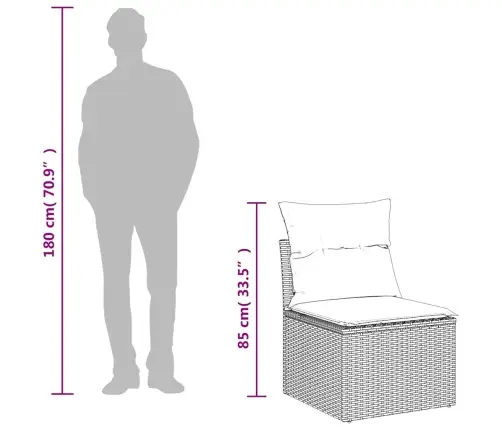 11-Osaline Aiadiivani Komplekt Patjadega, Pruun, Polürotang