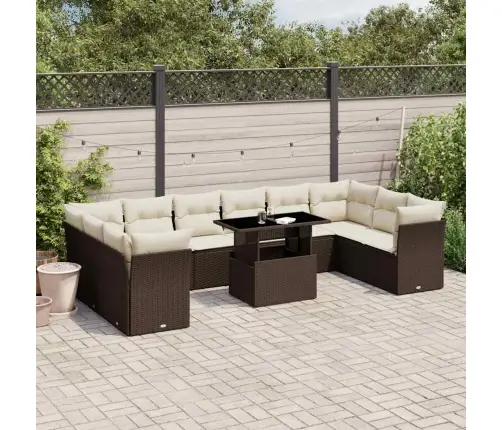 11-Osaline Aiadiivani Komplekt Patjadega, Pruun, Polürotang