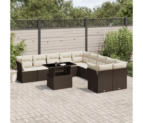 11-Osaline Aiadiivani Komplekt Patjadega, Pruun, Polürotang