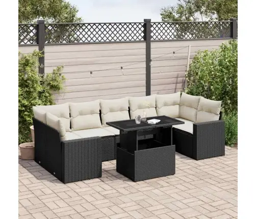 8-Osaline Aiadiivani Komplekt Patjadega, Must, Polürotang