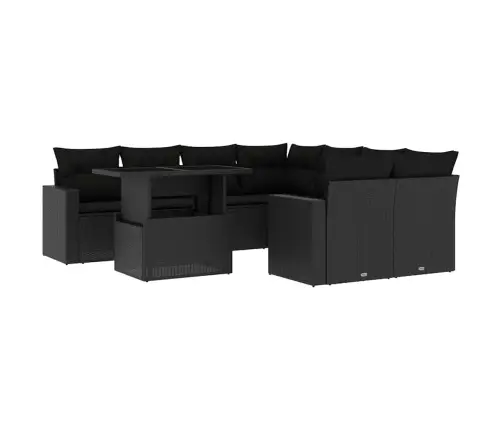 9-Osaline Aiadiivani Komplekt Patjadega, Must, Polürotang