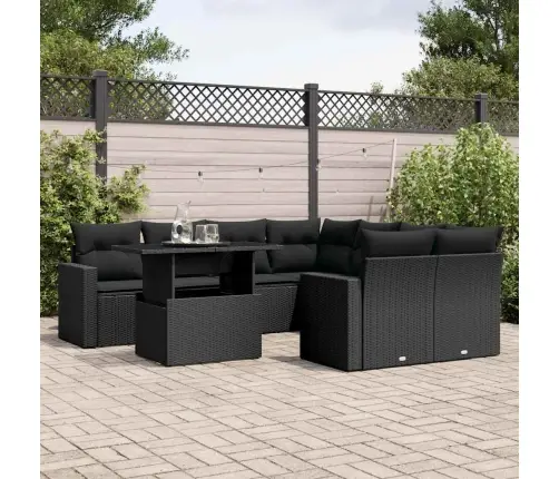 9-Osaline Aiadiivani Komplekt Patjadega, Must, Polürotang