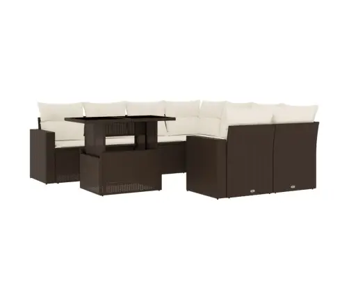 9-Osaline Aiadiivani Komplekt Patjadega, Pruun, Polürotang