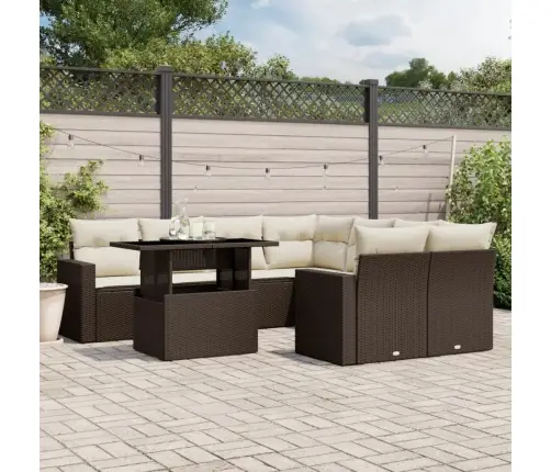 9-Osaline Aiadiivani Komplekt Patjadega, Pruun, Polürotang