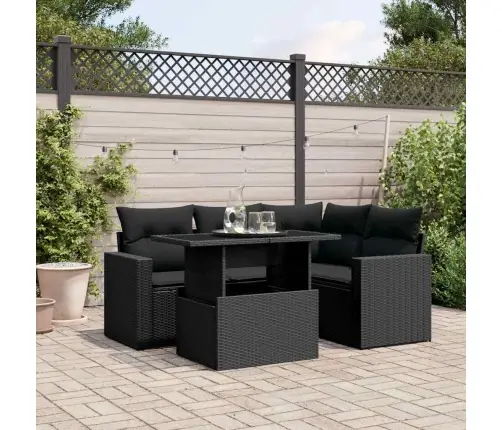 5-Osaline Aiadiivanikomplekt Patjadega, Must, Polürotang