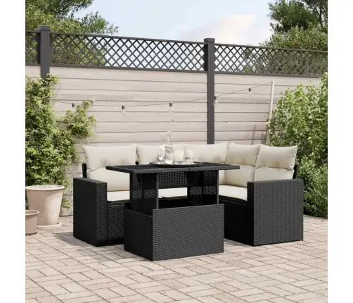 5-Daļīgs Dārza Dīvāna Komplekts Ar Matračiem, Pe Rotangpalma Vidaxl