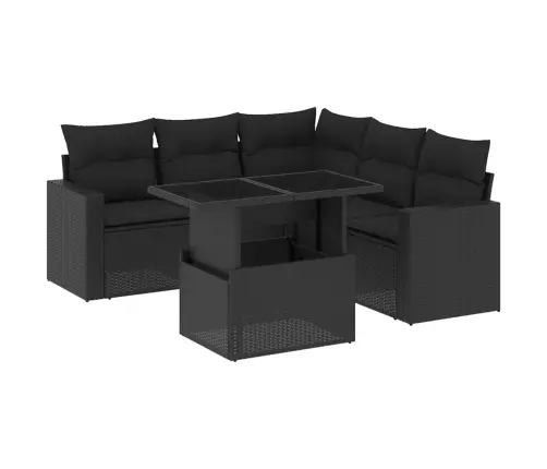 6-Osaline Aiadiivani Komplekt Patjadega, Must, Polürotang