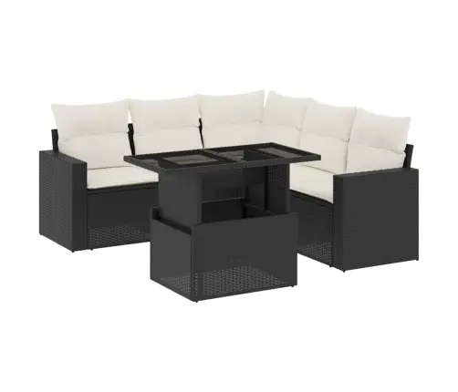 6-Osaline Aiadiivani Komplekt Patjadega, Must, Polürotang