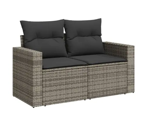 6-Daļīgs Dārza Dīvāna Komplekts Ar Matračiem, Pelēks Pe Pinums Vidaxl