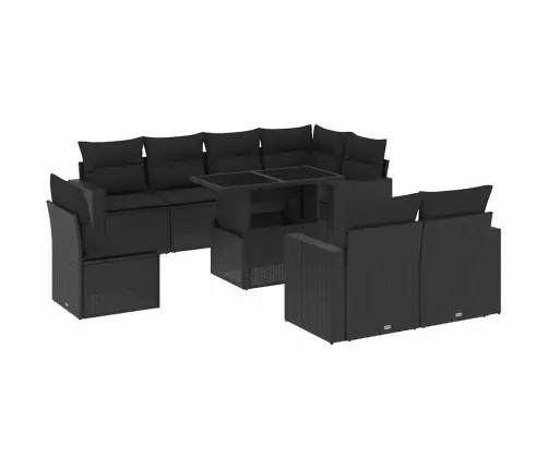 9-Osaline Aiadiivani Komplekt Patjadega, Must, Polürotang