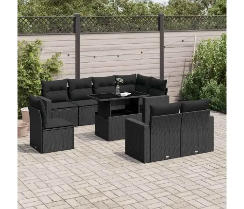 9-Osaline Aiadiivani Komplekt Patjadega, Must, Polürotang