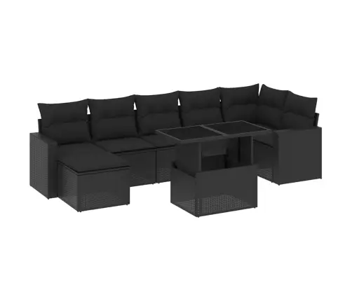 8-Osaline Aiadiivani Komplekt Patjadega, Must, Polürotang