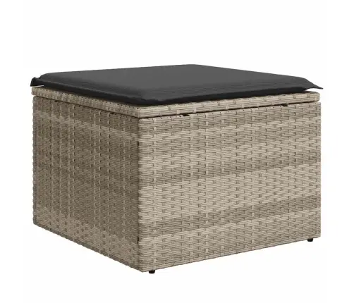 8-Daļīgs Dārza Dīvāna Komplekts,Matrači, Gaiši Pelēka Pe Pinums Vidaxl