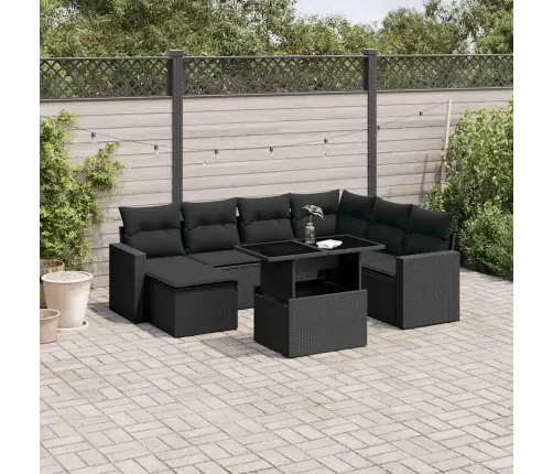 8-Daļīgs Dārza Dīvāna Komplekts, Matrači, Melna Pe Rotangpalma Vidaxl