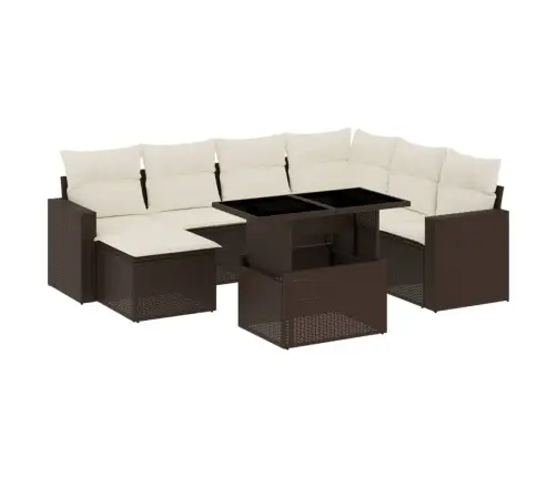 8-Osaline Aiadiivani Komplekt Patjadega, Pruun, Polürotang