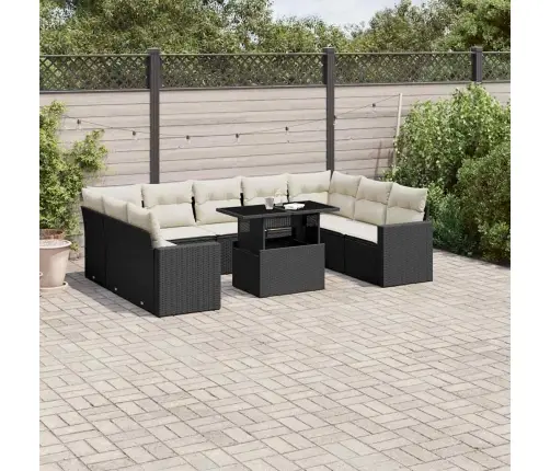 10-Osaline Aiadiivani Komplekt Patjadega, Must, Polürotang