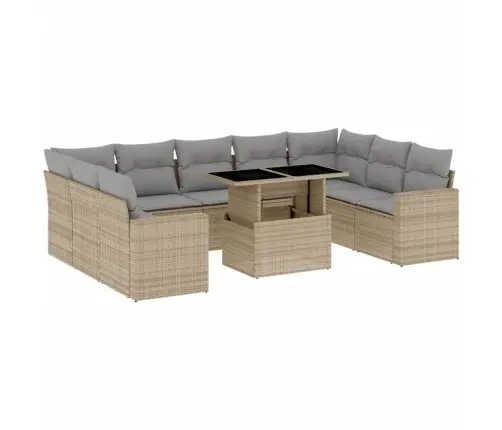 10-Osaline Aiadiivani Komplekt Patjadega, Beež, Polürotang