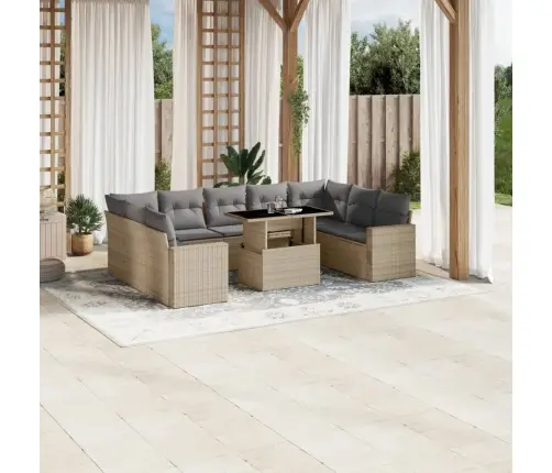 10-Osaline Aiadiivani Komplekt Patjadega, Beež, Polürotang