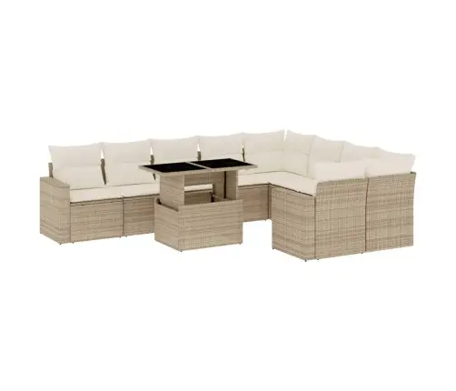 10-Osaline Aiadiivani Komplekt Patjadega, Beež, Polürotang