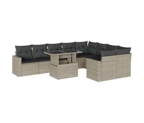 10-Osaline Aiadiivani Komplekt Patjadega, Helehall, Polürotang