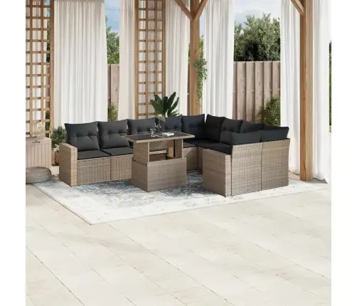 10-Osaline Aiadiivani Komplekt Patjadega, Helehall, Polürotang