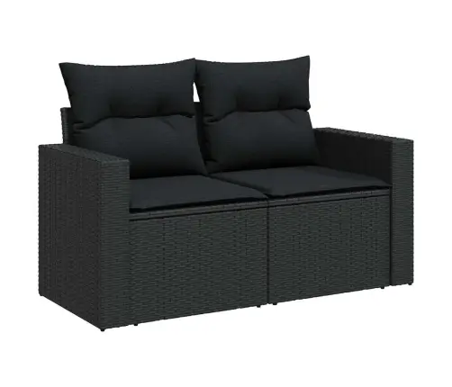 10-Daļīgs Dārza Dīvāna Komplekts, Matrači, Melna Pe Rotangpalma Vidaxl