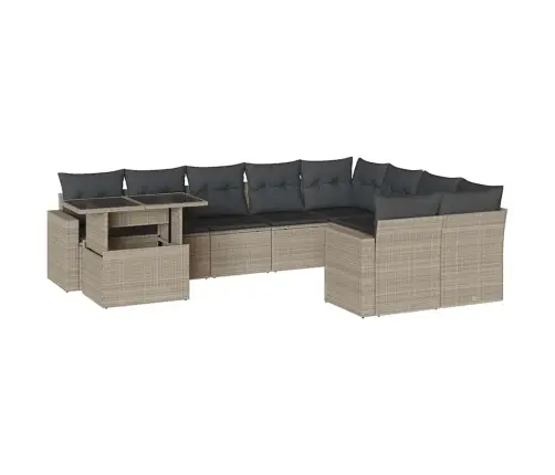 10-Osaline Aiadiivani Komplekt Patjadega, Helehall, Polürotang