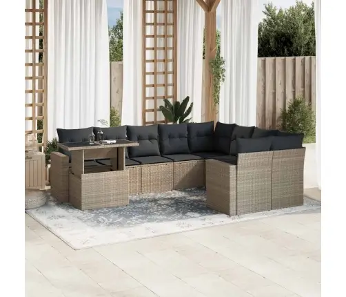 10-Osaline Aiadiivani Komplekt Patjadega, Helehall, Polürotang