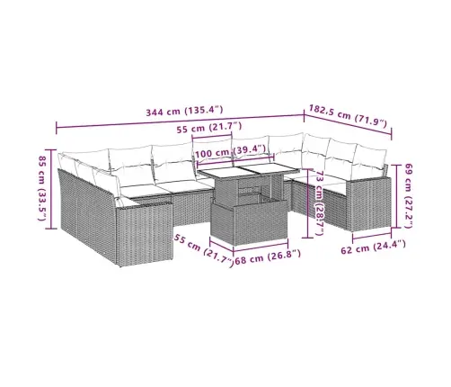 11-Osaline Aiadiivani Komplekt Patjadega, Must, Polürotang