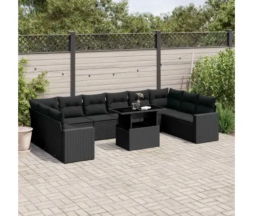 11-Osaline Aiadiivani Komplekt Patjadega, Must, Polürotang