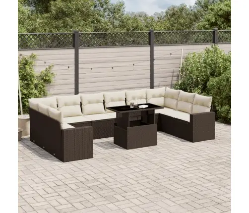 11-Osaline Aiadiivani Komplekt Patjadega, Pruun, Polürotang