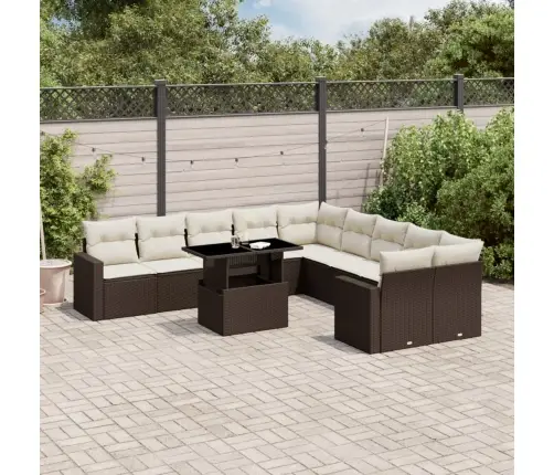 11-Osaline Aiadiivani Komplekt Patjadega, Pruun, Polürotang