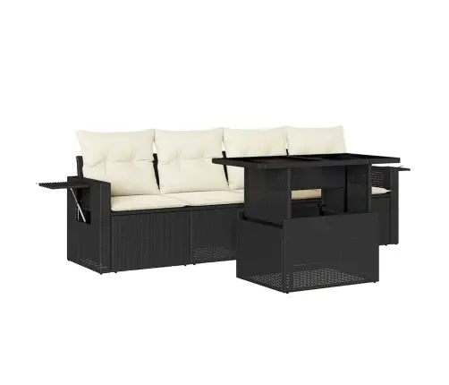 5-Osaline Aiadiivanikomplekt Patjadega, Must, Polürotang