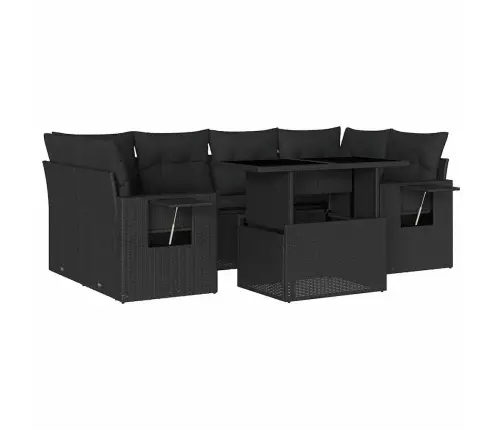 7-Osaline Aiadiivani Komplekt Patjadega, Must, Polürotang