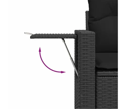 7-Osaline Aiadiivani Komplekt Patjadega, Must, Polürotang