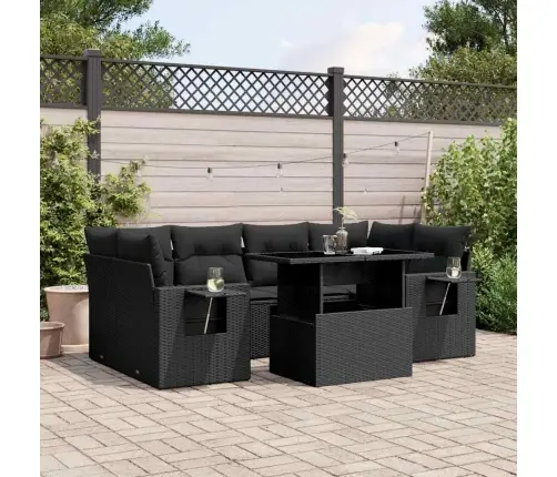 7-Osaline Aiadiivani Komplekt Patjadega, Must, Polürotang