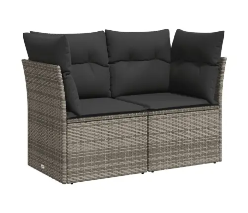 7-Daļīgs Dārza Dīvāna Komplekts, Matrači, Pelēka Pe Rotangpalma Vidaxl