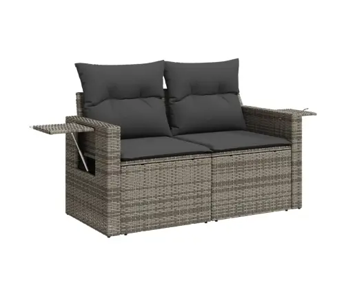 Sofos Komplektas Su Pagalvėlėmis, 9 Dalių, Pilkas, Poliratanas