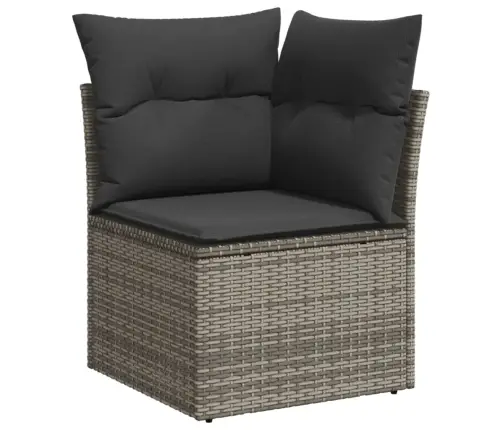 6-Daļīgs Dārza Dīvāna Komplekts Ar Matračiem, Pelēks Pe Pinums Vidaxl